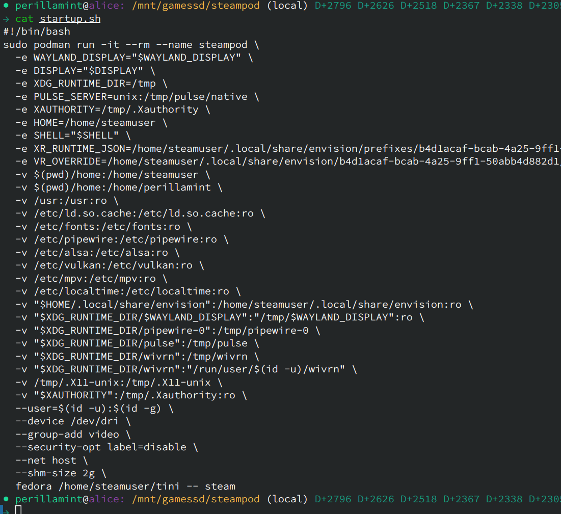 podman 격리 컨테이너 시동 스크립트